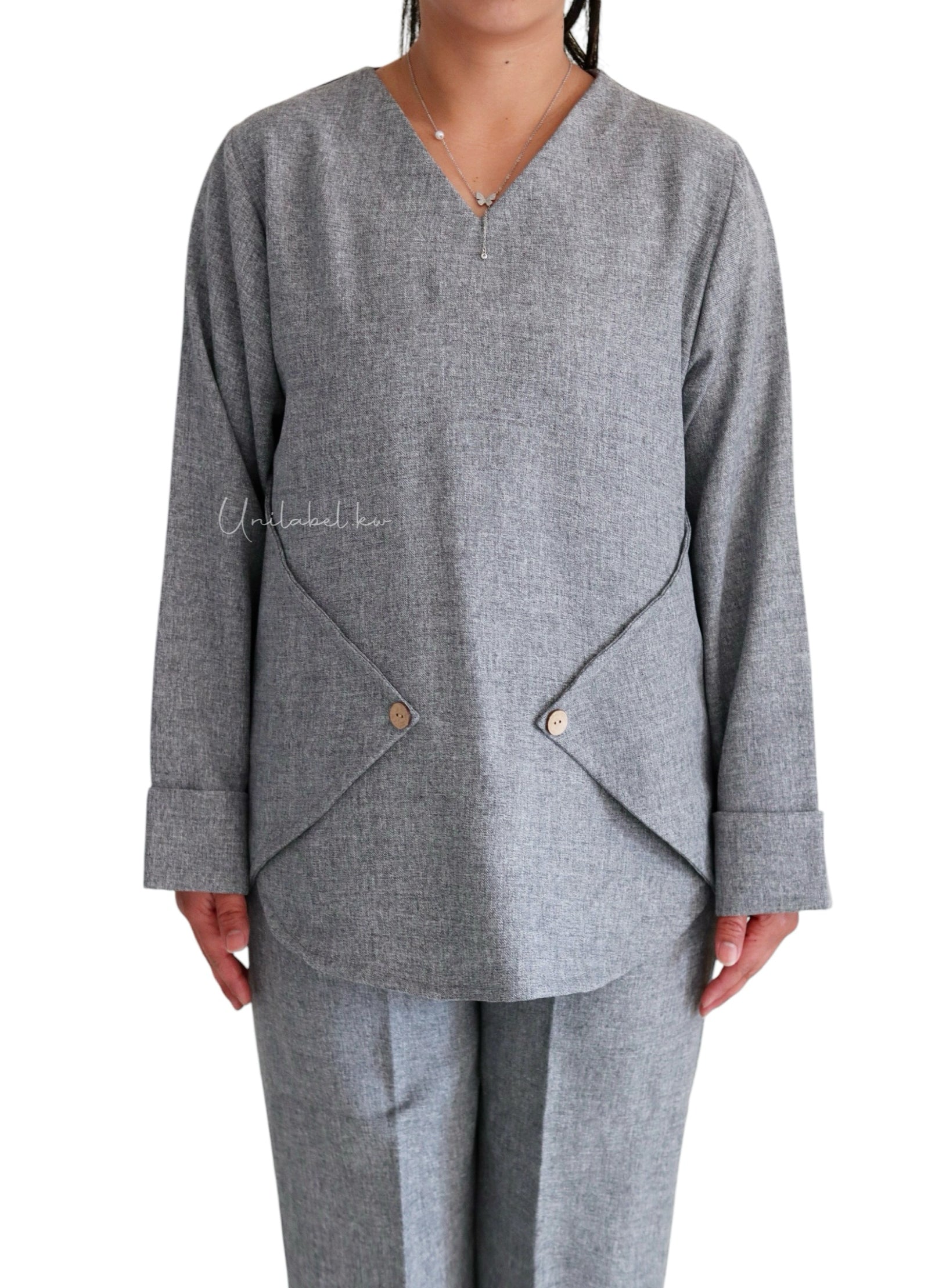 BUTTONED PATCH - GREY