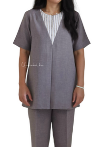 STRIPED PLEATED (GREY)