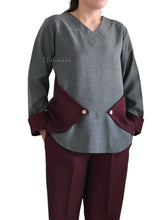 Load image into Gallery viewer, CONTRAST PATCH - OLIVED GREY(MAROON PANT)
