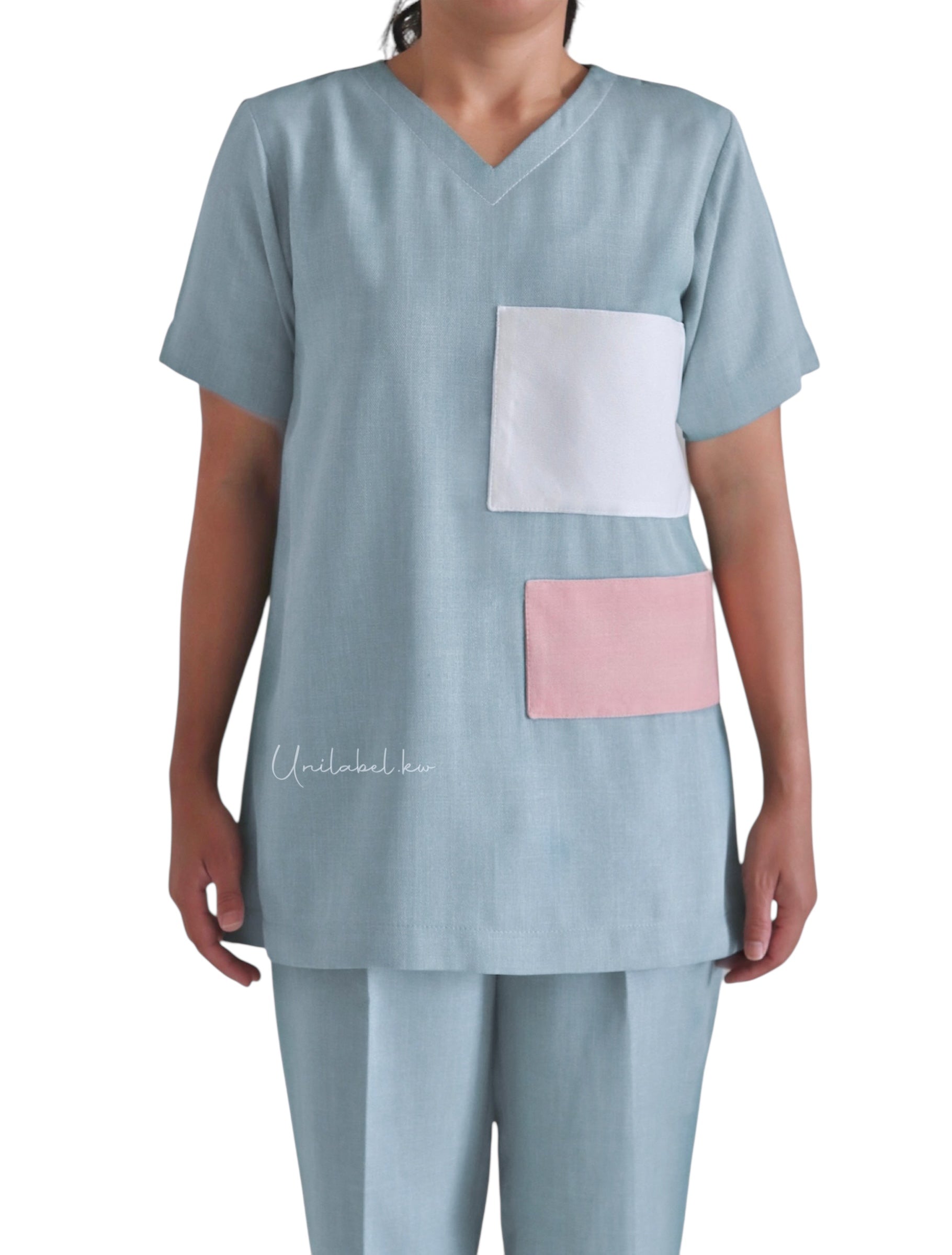 SKY-BLUE BLOCK (WHITE PINK)