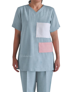 SKY-BLUE BLOCK (WHITE PINK)