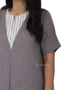 STRIPED PLEATED (GREY)