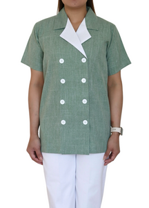 EIGHT BUTTONS (GREEN) - WHITE PANT