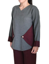 Load image into Gallery viewer, CONTRAST PATCH - OLIVED GREY(MAROON PANT)
