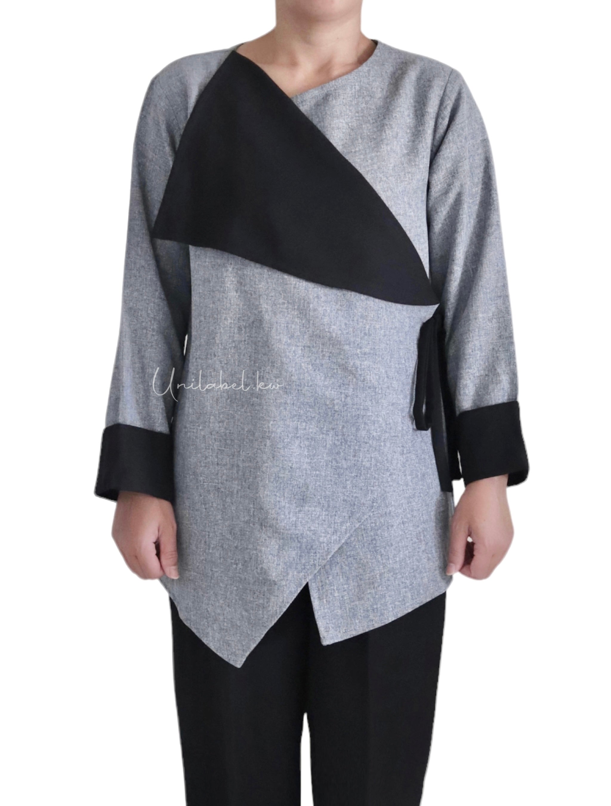 SIDE WRAP - GREY  (BLACK PANT)