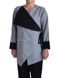 SIDE WRAP - GREY  (BLACK PANT)