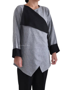 SIDE WRAP - GREY  (BLACK PANT)