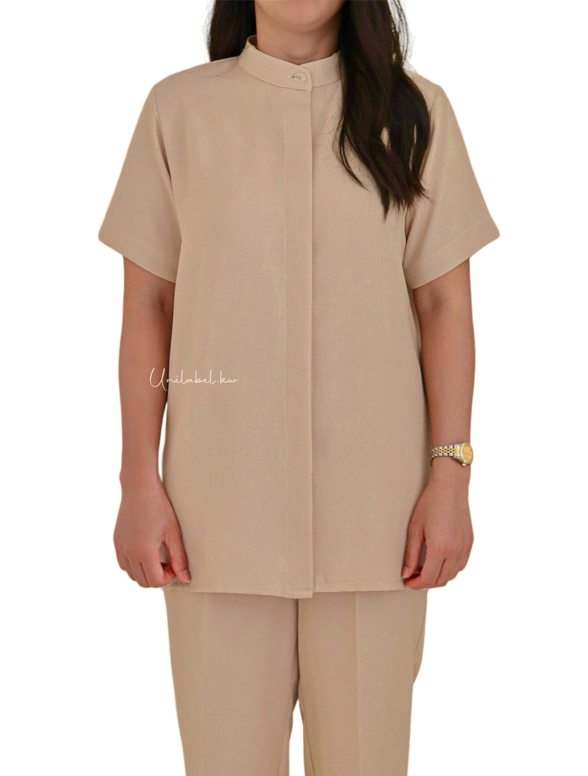 MANDARIN COLLAR - CAMEL