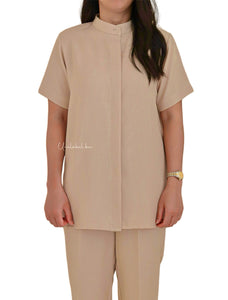 MANDARIN COLLAR - CAMEL