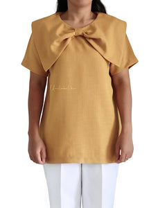 BOW FRONT (MUSTARD/WHITE PANT)