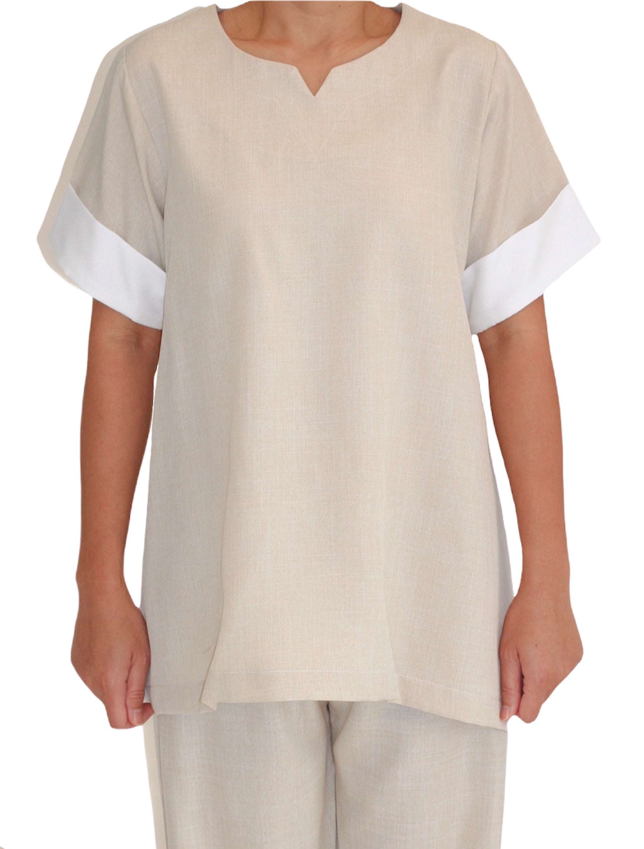 FOLDED LINEN BLEND (BEIGE)