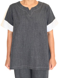 FOLDED LINEN BLEND (CHARCOAL)