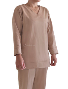 V-NECK SWEATSUIT (BEIGE)