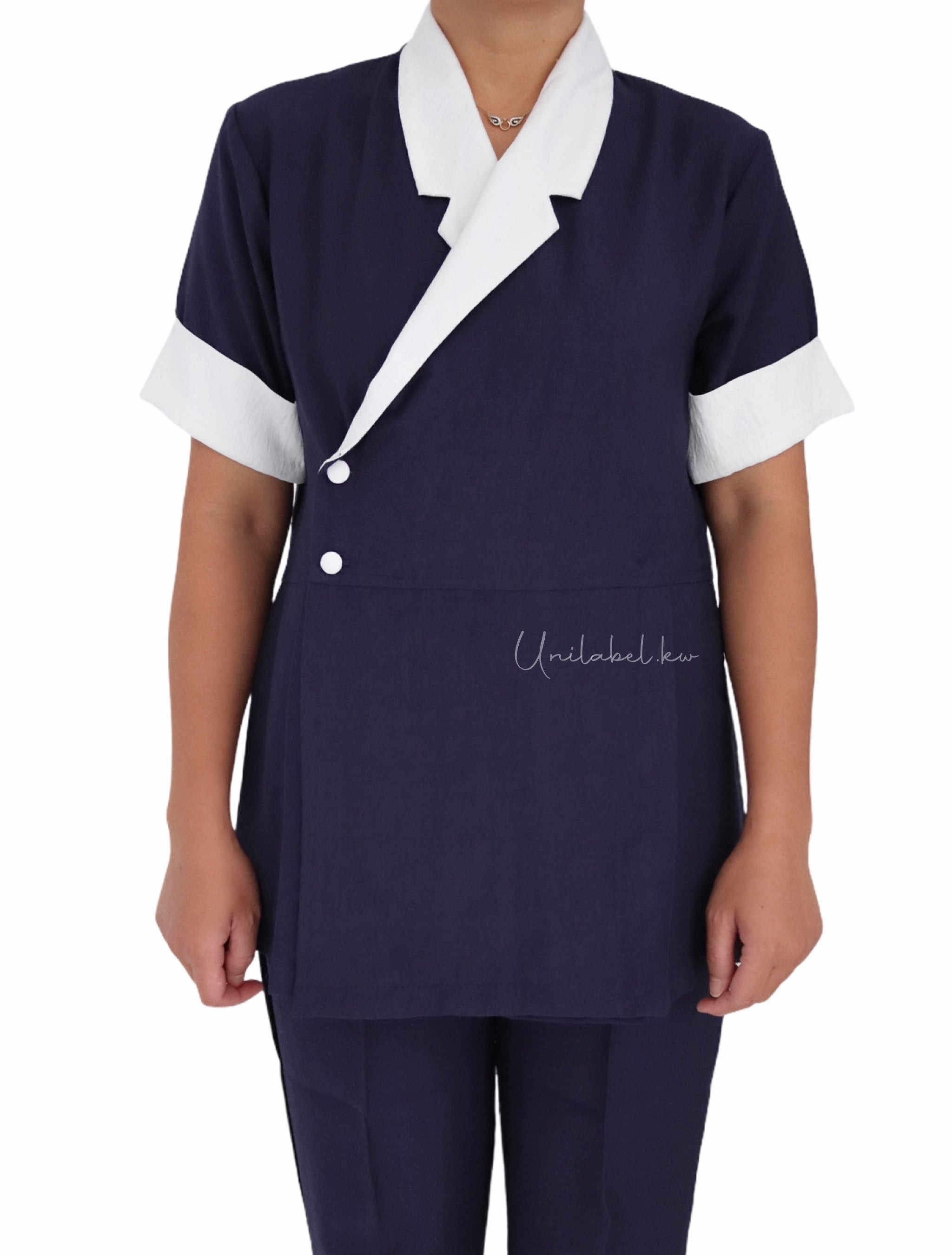 NAVY-OFFWHITE COLLAR