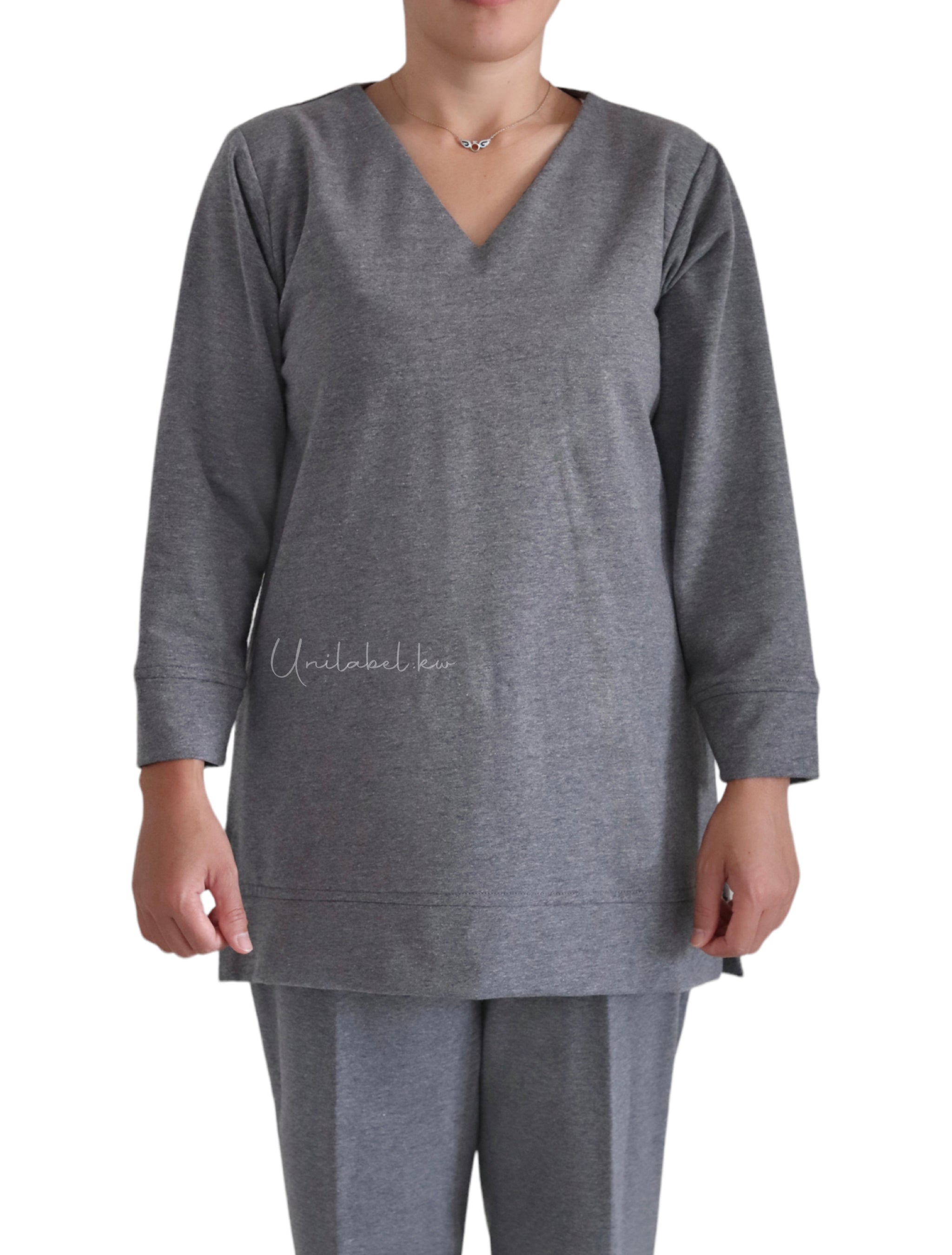 V-NECK SWEATSUIT (GREY)