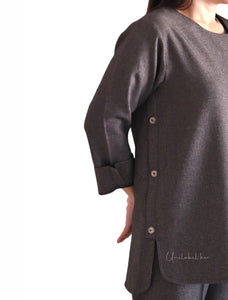 BUTTONED SIDE - DARK TAUPE